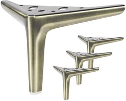 Antieke messing meubelpoten set van 4 voor bank, kast, tafel en dressoir