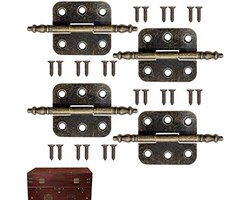 Antieke messing scharnieren met 24 schroeven, vintage plat scharnier, 70 * 35 mm, vintage kastdeurscharnier, bronzen vouwscharnieren, antieke meubelscharnieren voor sieradendoos, kledingkast