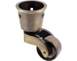 Antieke Meubelwielen Zwenkwielen Messing Beker voor Stoel en Bed