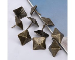 Antieke Pinnen 50 Stuks Bekleding Deur Nagel Retro Cyaan Brons Ijzer Decoratieve Meubelbeslag Accessoires voor Antieke Koffer Doos Bank Decoratie (Zijlengte 19 mm)