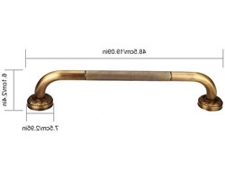 Antieke stijl messing veiligheidshandgreep voor douche en bad, gebogen handrail voor extra grip en ondersteuning