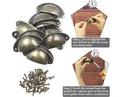 Antieke Vintage Schelpgrepen voor Meubels - 12 Stuks