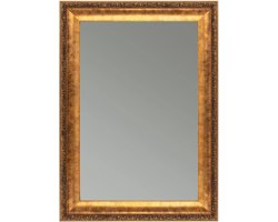 Antieke Wandspiegel 40x60 cm met Houten Frame | Shabby Chic Vintage Barok | Messing Antiek Kleur