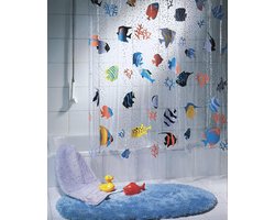Antischimmel douchegordijn Fish Multicolor - antibacterieel en wasbaar - waterdicht vinyl - 180x200cm Douchegordijn