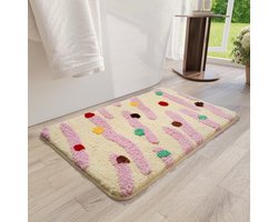 Antislip badmat met polkadots, super absorberend en machinewasbaar