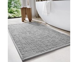 Antislip badmat - wasbaar en sneldrogend - 1 stuk - grijs - 40 x 60 cm