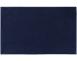 Antislip Chenille Badmat | Superabsorberend en Machinewasbaar | Voor Badkamer, Douche, Bad of als Toiletmat | Marine - 50 x 80 cm
