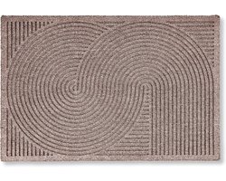 Antislip deurmat voor buiten - weerbestendige mat tegen stof - buitendeurmat voor entree & balkon - slijtvaste deurmat 45x75 cm beige