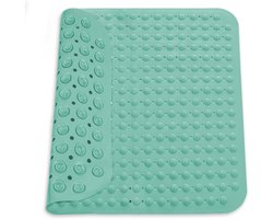 Antislip Douchemat 48 x 48 cm - Groene Vierkante Douchemat met Zuignappen, Ideaal voor Badkamers en Sauna's, Wasmachinebestendig