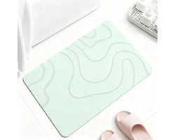 Antislip douchemat en badkamertapijt, sneldrogend en comfortabel, 60 x 40 cm, lichtblauw, ideaal voor douchecabines en badkuipen