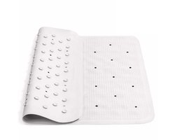 Antislip Douchemat - Schimmelbestendige Badmat - Rubberen Antislip Mat - Ontwerp met Afvoergaatjes - Voor Douche & Bad - Volwassenen & Kinderen - Wit - 55x55cm - 1 Stuk