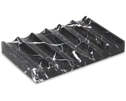 Antislip Marmeren Zeepbakje met Afvoer - Luxe Rechthoekige Zeepschaal voor Badkamer en Keuken 12,5 x 8 x 2 cm