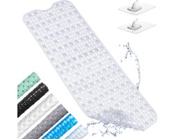 Antislip mat 100 x 40 cm voor bad en douche (Transparant)