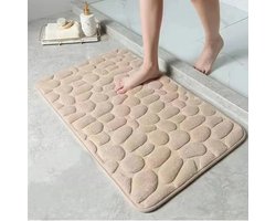 Antislip mat - Badkamer mat - 3D Antislip - Badmat - Vloermat - 3D - Deurmat - Machine wasbaar - Sneldrogend - Water opneembaar - Milieuvriendelijk - Badkamer - Woonkamer - Traag schuim - Comfortabel - Absorbeert water - Abrikoos