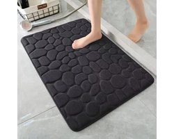 Antislip mat - Badkamer mat - 3D Antislip - Badmat - Vloermat - Deurmat - Machine wasbaar - Sneldrogend - Water opneembaar - Milieuvriendelijk - Badkamer - Woonkamer - Traag schuim - Comfortabel - Absorbeert water - Zwart
