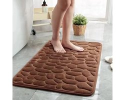 Antislip mat - Badkamer mat - 3D Antislip - Badmat - Vloermat - Deurmat - Machine wasbaar - Sneldrogend - Water opneembaar - Milieuvriendelijk - Badkamer - Woonkamer - Traag schuim - Comfortabel - Absorbeert water - Bruin