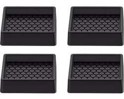 Antislip Meubelonderlegger - Meubelbeschermers - Vloer Beschermen - Trillingen Absorberend - Set van 4 - Zwart