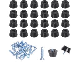 Antislip Rubber Voetjes voor Snijplank - 24 Stuks Zwarte Rubber Bumper Pads voor Meubels en Apparaten
