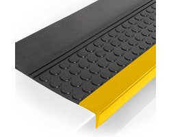 Antislip Rubberen Trapmatten Geel Gestreept Voor Binnen en Buiten 120x30 cm