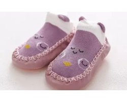 Antislip sokken Katoen voor Baby, peuter-Meisjes&jongen,Paars,Hemelsblauw,Grijs,Roze,Geel,Navy,Fijngebreide antislipsokken van zachte katoenmix in verschillende uitvoeringen.Tot 18 maanden