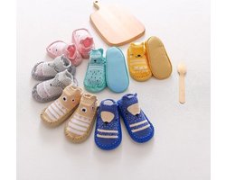 Antislip sokken Katoen voor Baby, peuter-Meisjes&jongen,Paars,Hemelsblauw,Grijs,Roze,Geel,Navy,Fijngebreide antislipsokken van zachte katoenmix in verschillende uitvoeringen.Tot 18 maanden