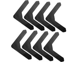 Antislip-stickers Vloerkleed - 12 stuks - Tapijtgrijpers - Antislip Tapijtbanden - Antislip Tapijt Hoek Sticker - L-vormig - Herbruikbaar - Voor Tapijt, Tegelvloeren - 12.3 x 12.3 cm - Zwart