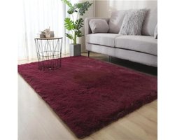 Antislip Wasbaar Pluizig Tapijt voor Woonkamer en Slaapkamer - Extra Groot Design 140 x 200 cm