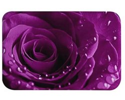 Antislip wasbare badmat met waterabsorptie - Paarse rozen bloemen design - 40x60 cm