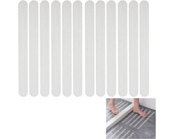Antislipstickers -12 stuks Antislip douchestrips - transparante antislip stickers - zelfklevende badstickers - antislipmatten voor bad en douche - douchestrips - 2 cm x 20 cm - Transparant - Antislip Tape - voor Trap -Douche - Bad
