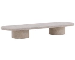Antonio ovale salontafel - 60 x 190 cm - marmerlook
