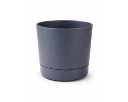 Antraciet Bloembak Ø28xH28 cm – Gerecycled Kunststof Plantenpot met Waterreservoir