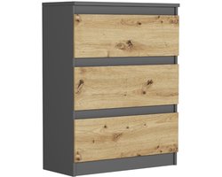 Antraciet Mix Artisan - MODERN R3 Serie - Kleine Kast met Laden - 70x40x76 cm