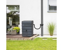 Antraciet muurtank 168L | Rechthoekige regenton | Compleet met accessoires