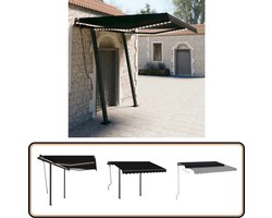 Antraciete uittrekbare LED-luifel 3x2,5m - vidaXL Zonnedek - Terrasdak - Buitendak - Overkapping - Parasols