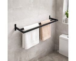Anwicar Handdoekenhouder Loft Zwart 80x20,5x10 cm - Handdoekenrek - Badhanddoek Houder