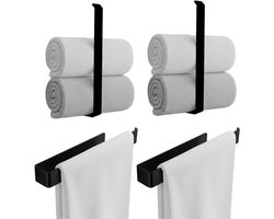 Anwicar Handdoekenrek Zonder Boren Set 2 - Breedte 30 cm - Towel Holder - Zwart 30x20x5 cm