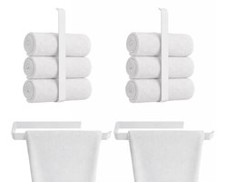 Anwicar Handdoekenrek Zonder Boren Set 2 - Breedte 40 cm - Towel Holder - Wit 40x27x5 cm