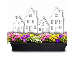 Anwicar Tuin Decoratie Buiten Wit 25x45x1,5 cm - Tuinhuis Decorat - Tuinversiering - Metaal Tuindecoratie