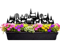 Anwicar Tuin Decoratie Buiten Zwart 60x30x1,5 cm - Tuinhuis Decorat - Tuinversiering - Metaal Tuindecoratie
