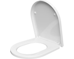 Anycee Toiletbril D-vorm - Duroplast - Soft Close & Easy Clean - Antibacterieel - Belastbaar 250 kg - Inclusief Bevestigingsmateriaal - Wit