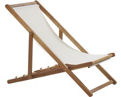 ANZIO - Strandstoel - Lichtbruin/Gebroken wit - Polyester