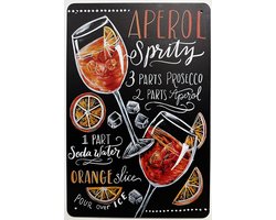 Aperol Spritz Cocktail Reclamebord van metaal METALEN-WANDBORD - MUURPLAAT - VINTAGE - RETRO - HORECA- BORD-WANDDECORATIE -TEKSTBORD - DECORATIEBORD - RECLAMEPLAAT - WANDPLAAT - NOSTALGIE -CAFE- BAR -MANCAVE- KROEG- MAN CAVE
