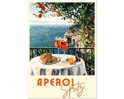 Aperol Spritz - Cocktail with a view Poster 30x40 cm - exclusief lijst