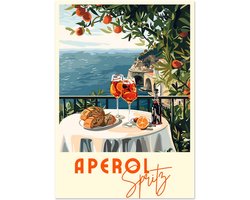 Aperol Spritz - Cocktail with a view Poster A4 21x29.7 cm - exclusief lijst