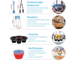 ApexArte® Airfryer Accessoires - Bakpapier - Siliconen Bakje - Mand - Oven Rek
