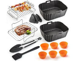 ApexArte® Airfryer Accessoires - Bakpapier - Siliconen Bakje - Mand - Oven Rek