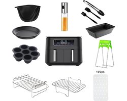 ApexArte® Airfryer Accessoires - Bakpapier - Siliconen Bakje - Mand - Oven Rek