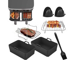ApexArte® Airfryer Accessoires - Bakpapier - Siliconen Bakje - Mand - Oven Rek