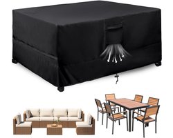 ApexArte® Beschermhoes Tuinmeubelen - Tuinsethoes - Waterdicht - Zwart