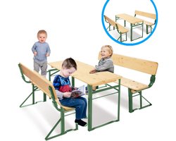 ApexArte® Biertafel met Banken - Picknick Tafel Met Bankjes - Campingtafel inklapbaar